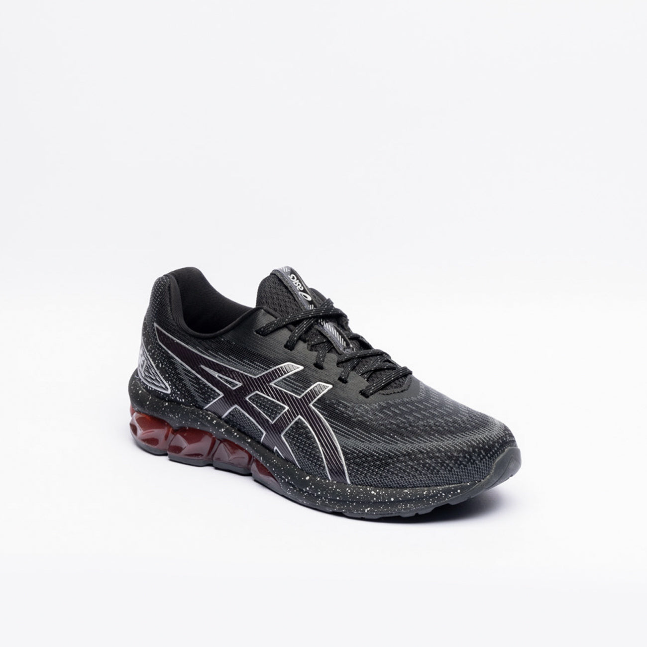 Sneaker running Asics Gel Quantum 180 VII in tessuto nero e gel bordeaux