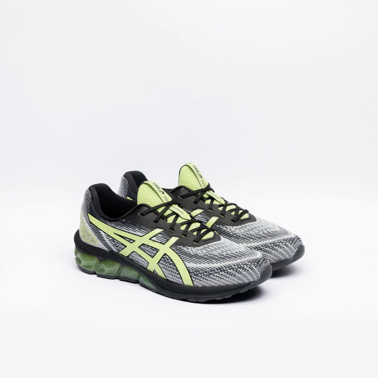 Sneaker running Asics Gel Quantum 180 VII in tessuto nero e gel verde