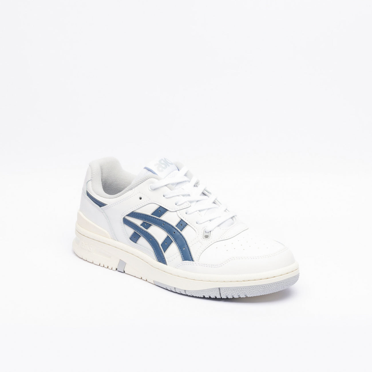 Sneaker basket low Asics EX89 in pelle bianca e logo blu