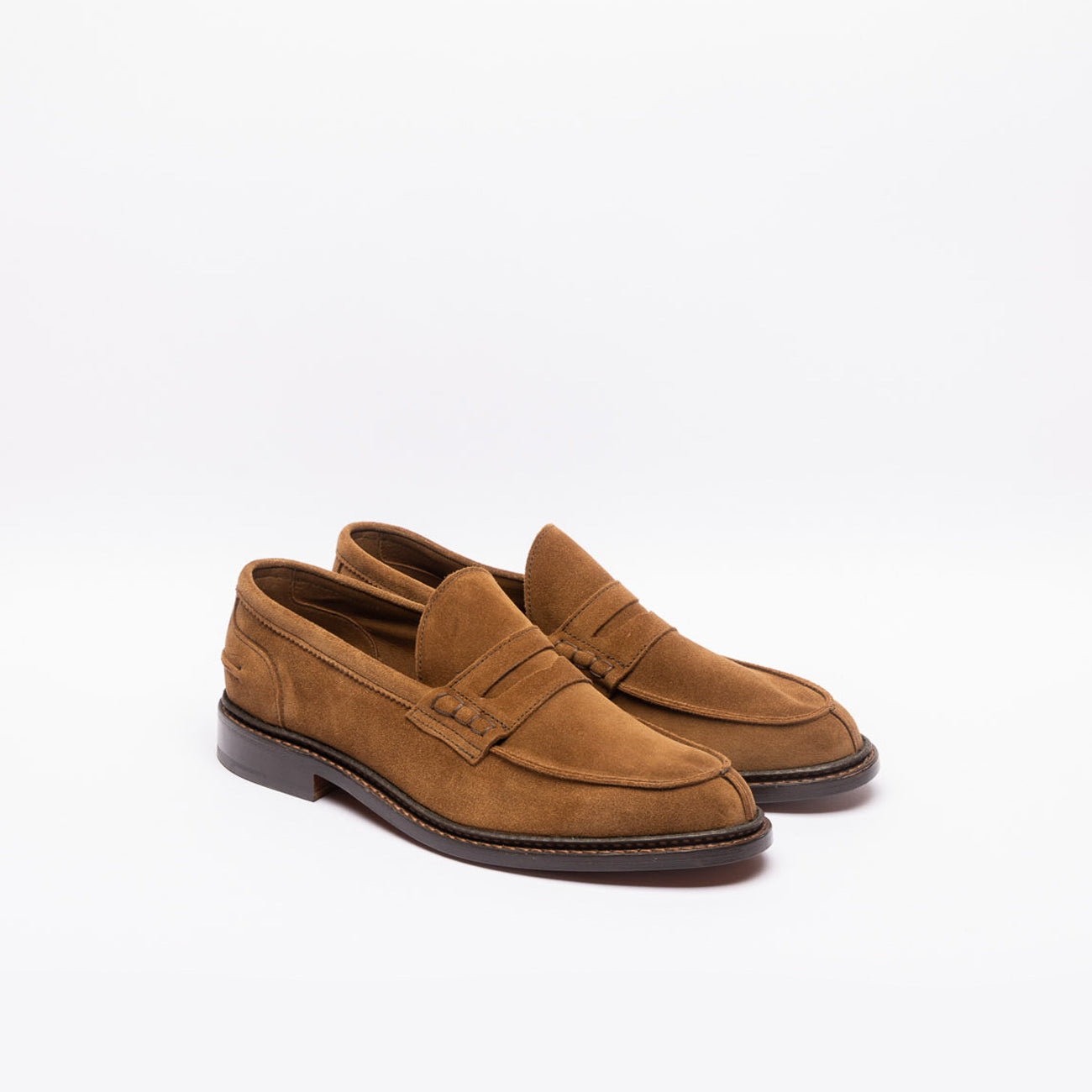 Tricker's Adam penny loafers in brown suede (Cubana suede)