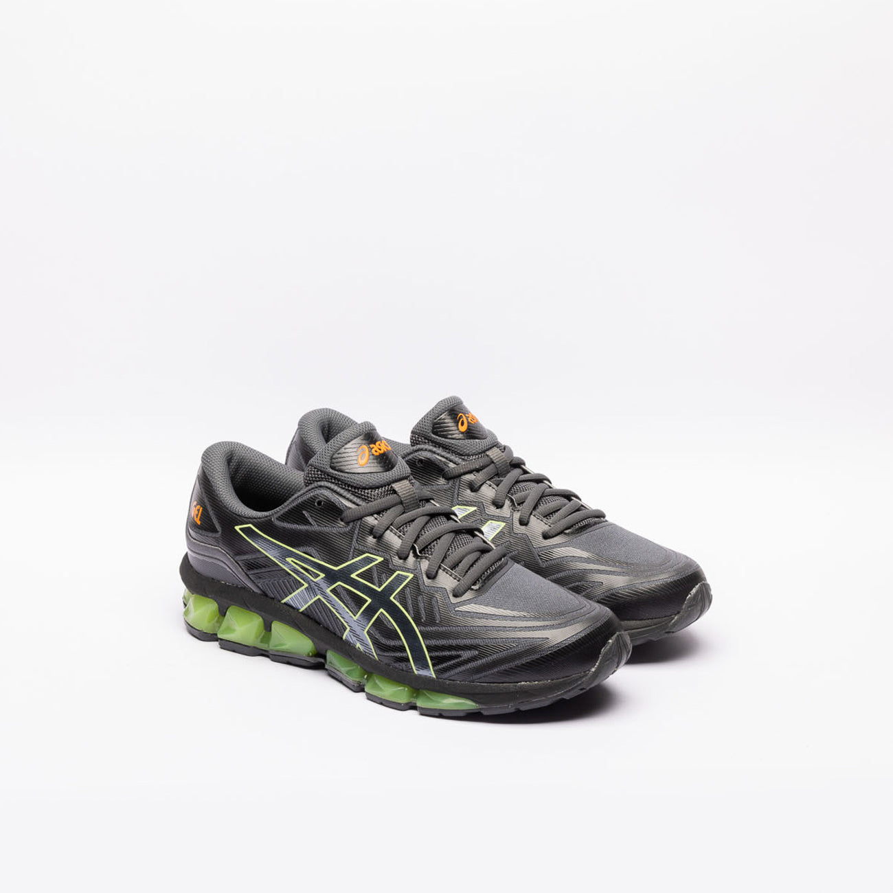 Sneaker running Asics Gel Quantum 360 VII in tessuto nero e gel verde lime