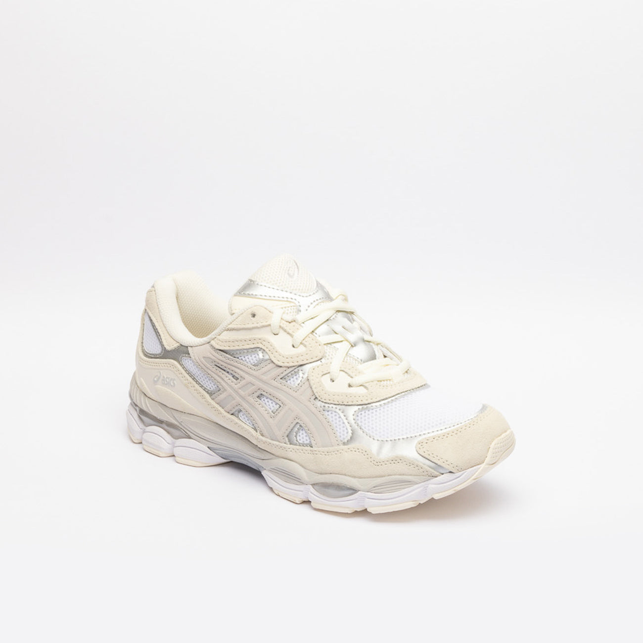 Sneaker running Asics Gel NYC in tessuto bianco e camoscio beige