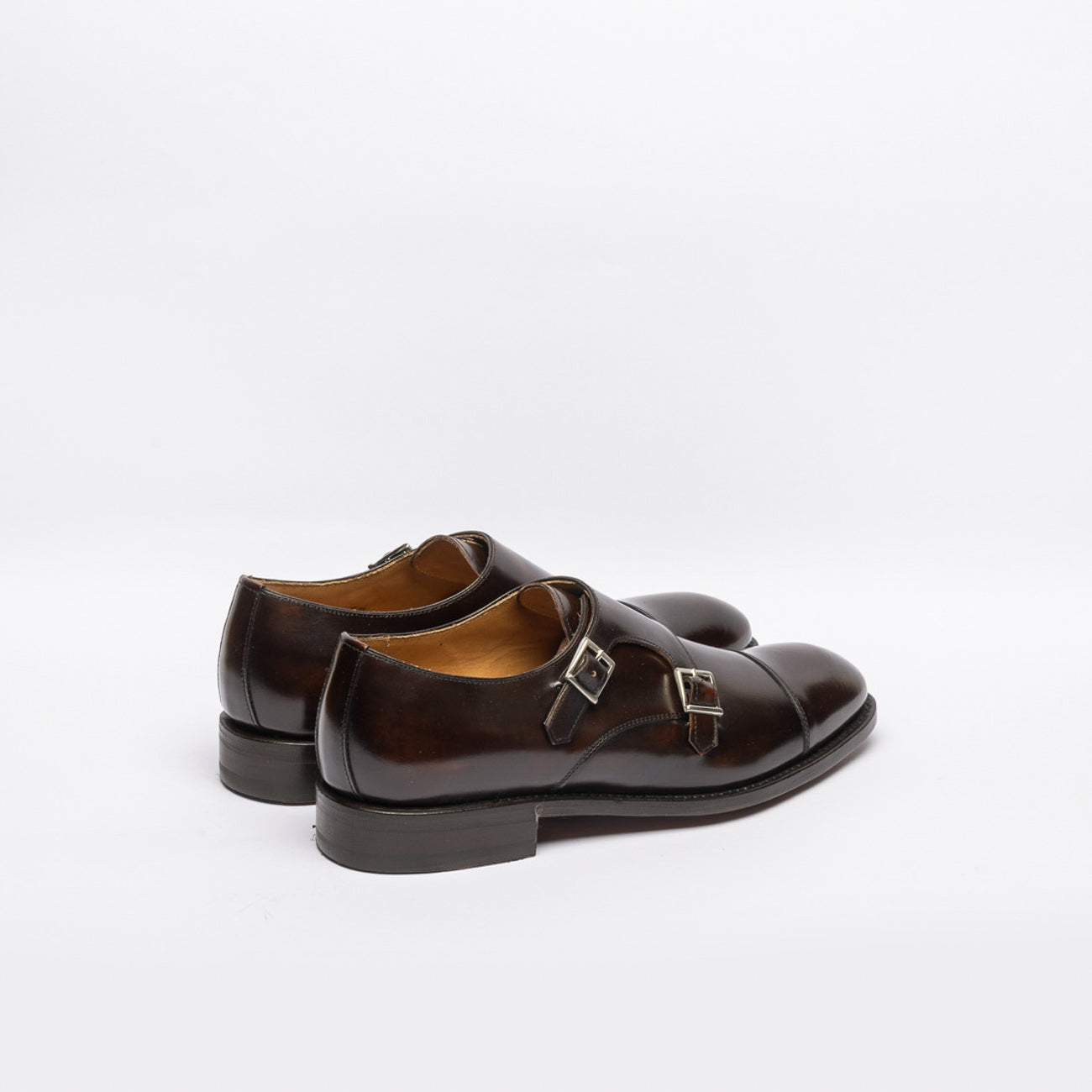 Berwick 5441 double buckle shoe in brown leather