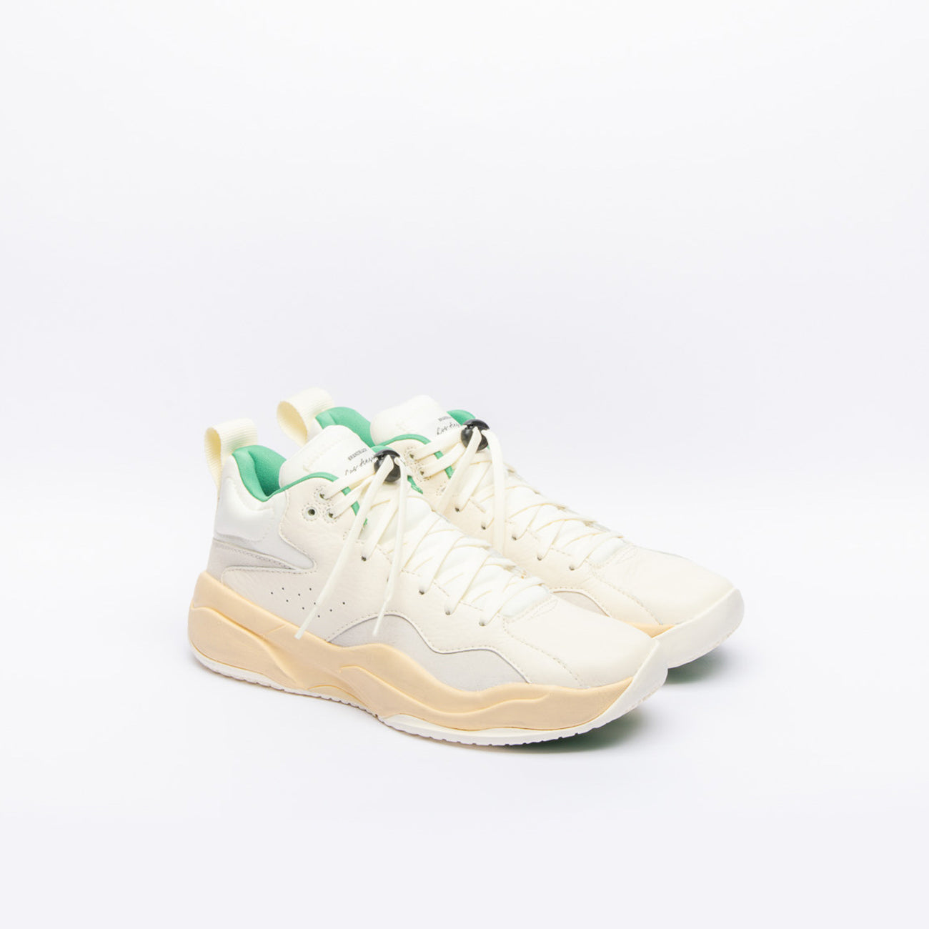 Mid-top basket sneaker Brandblack Villain Dirty M779BB in cream leather and suede